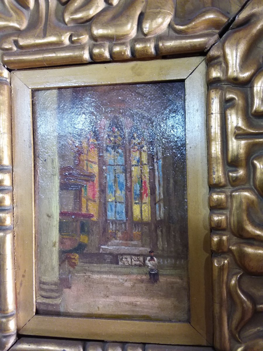 Small Table Or Table Project, Framed Church Interior-photo-2