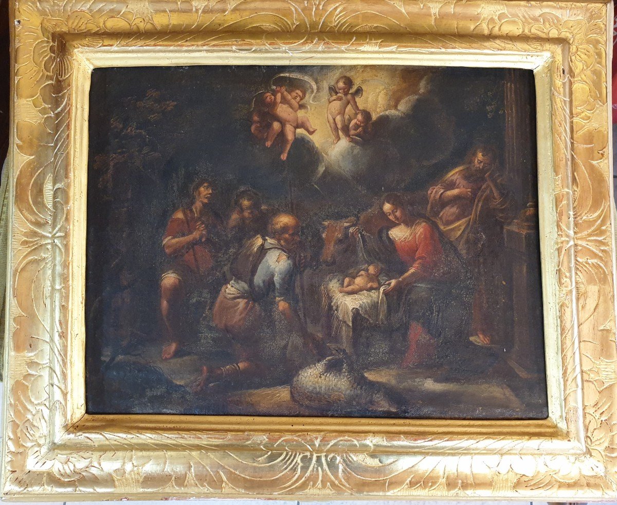 Painting Representing The Adoration Of The Shepherds