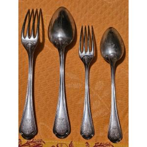 48 Silver Cutlery Minerva Hallmark Armored Count's Crown 