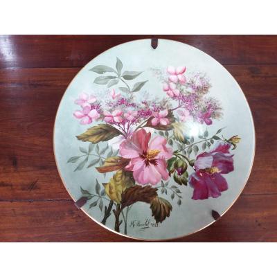 Decorative Dish In Painted Porcelain 1889