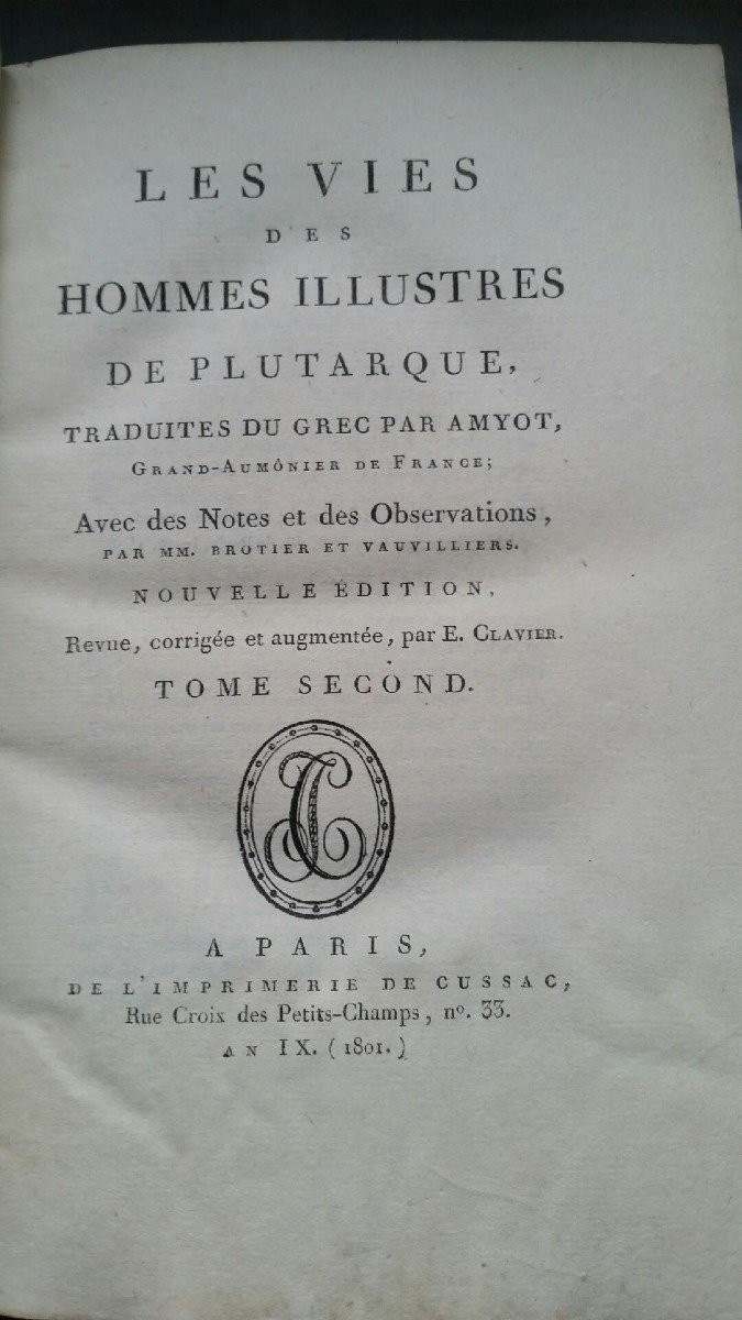   Oeuvres De Plutarque  1801 25  Volumes  Bien Relié -photo-2