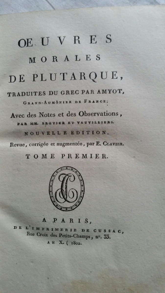   Oeuvres De Plutarque  1801 25  Volumes  Bien Relié -photo-4