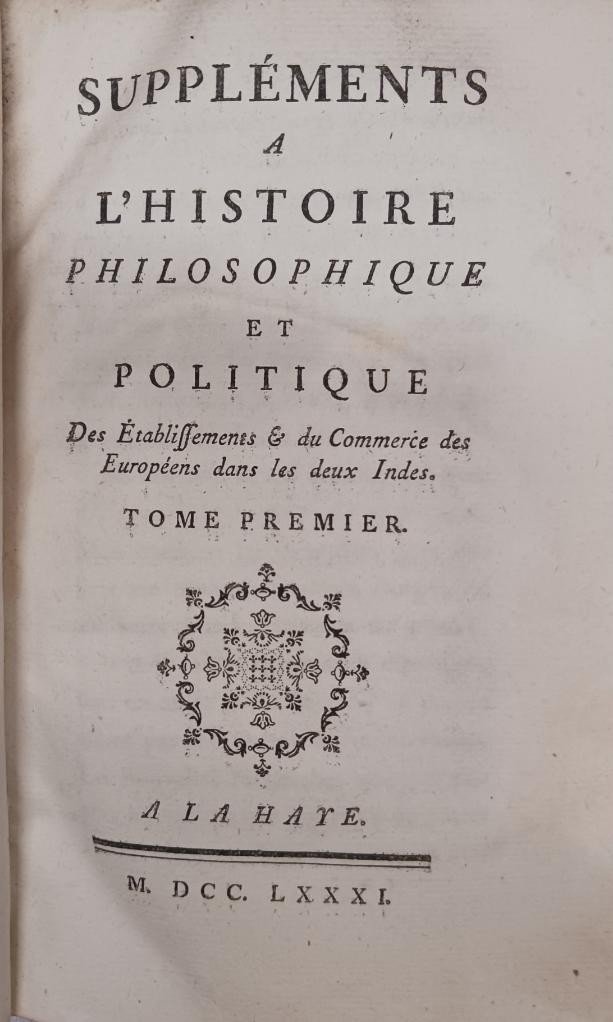 Suppléments à l'Histoire Philosophique Et Politique 1781 8 Volumes Bon état -photo-2