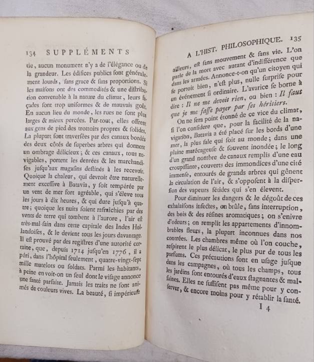 Suppléments à l'Histoire Philosophique Et Politique 1781 8 Volumes Bon état -photo-2