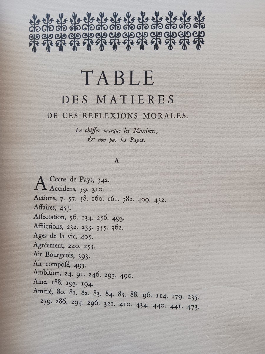 Réflexions Ou Sentences Et Maximes Morales  La Rochefoucauld 1950  60 Euros-photo-2