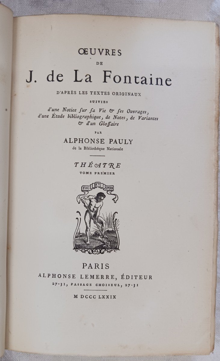 Works Of Jean De La Fontaine By Alphonse Pauly 300 Euros-photo-4