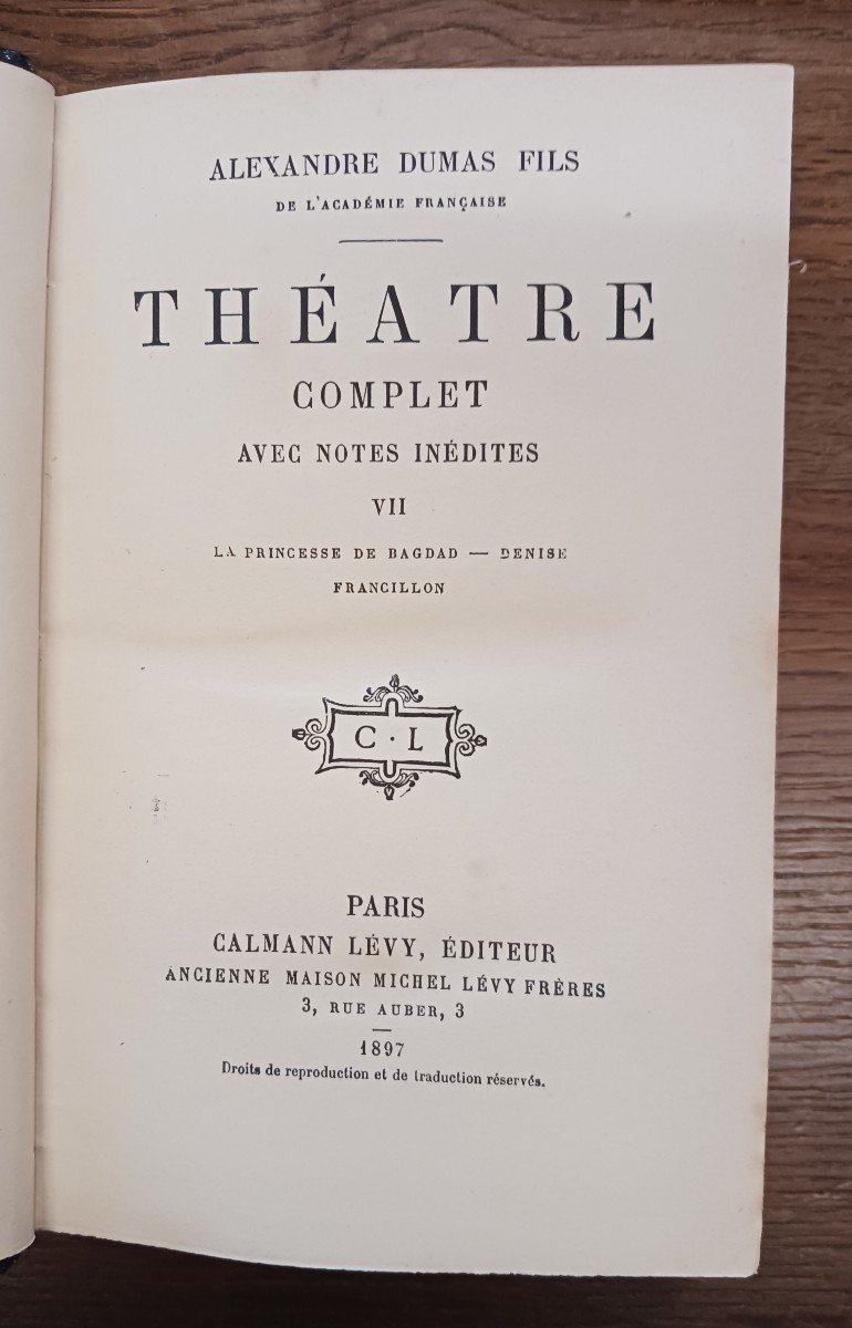 Complete Theatre By Alexandre Dumas Fils / 1890 -photo-1