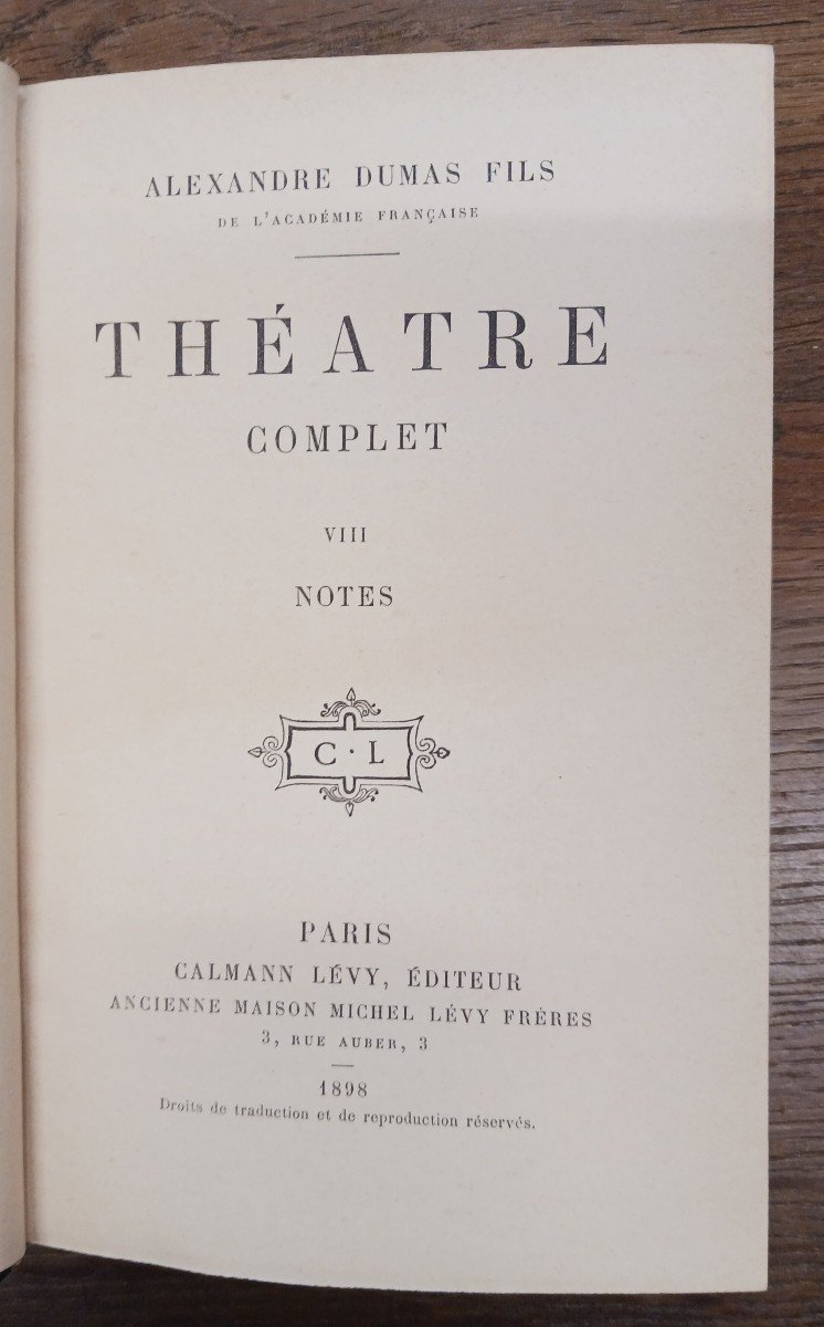 Complete Theatre By Alexandre Dumas Fils / 1890 -photo-2