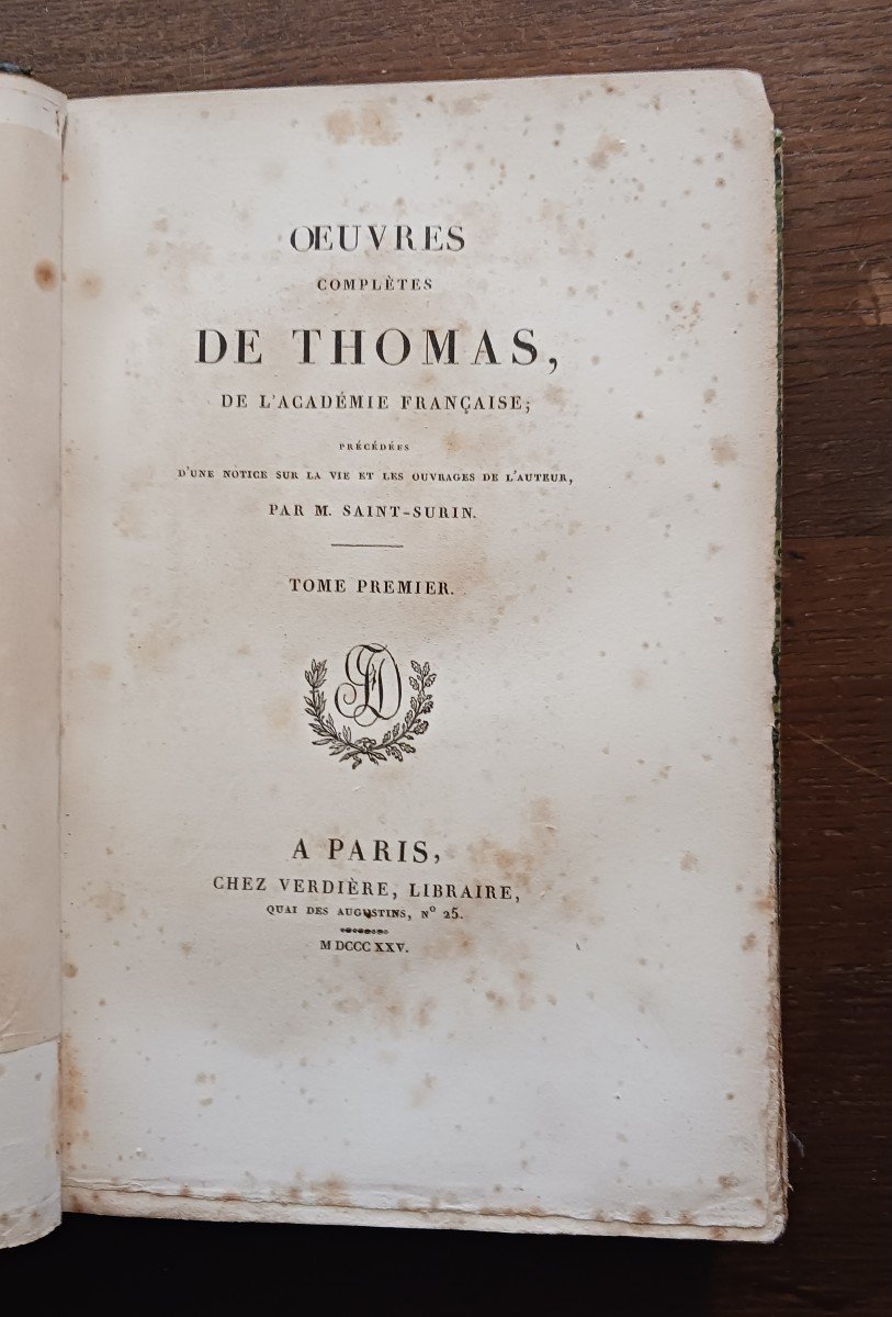 Oeuvres Complètes De Thomas   / 1825-photo-2