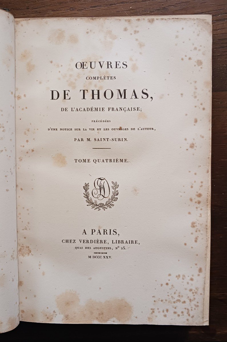 Oeuvres Complètes De Thomas   / 1825-photo-1