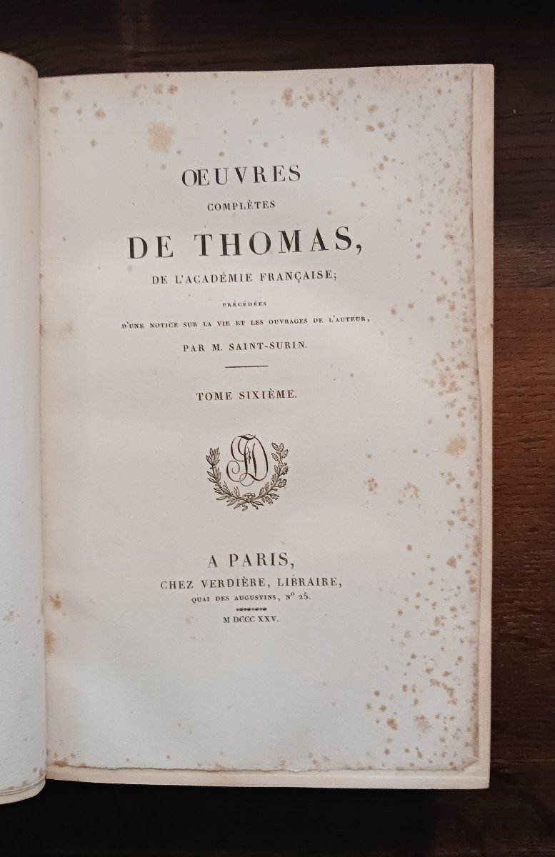 Oeuvres Complètes De Thomas   / 1825-photo-3