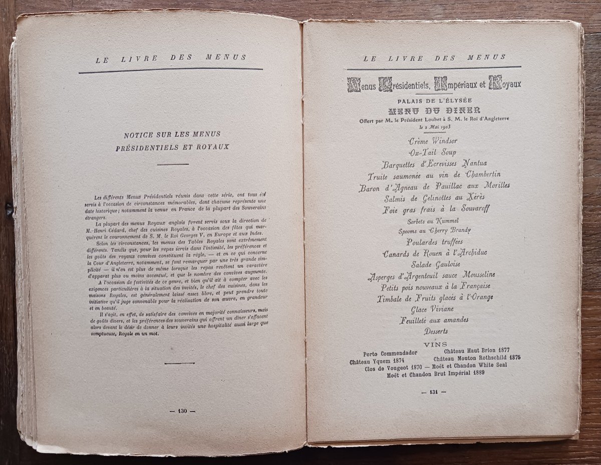 Le Livre Des Menus Par Escoffier-photo-4