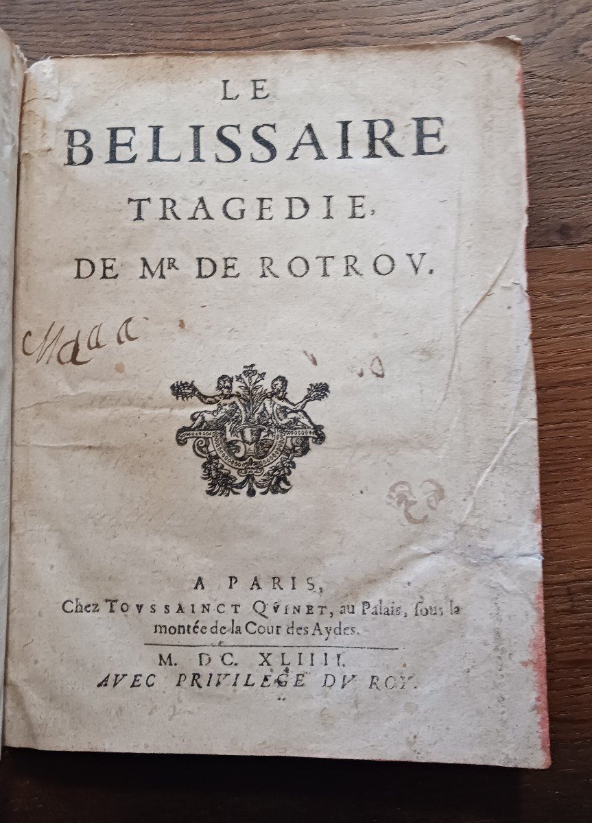 Belissarie Tragedy Of Mr. De Rotrou / 1643