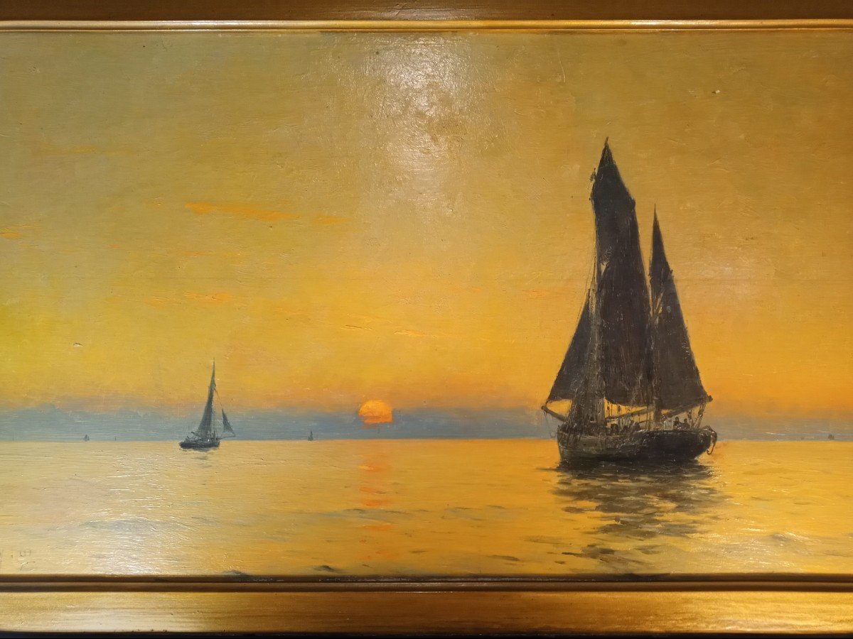 Georges Ricard-cordingley (1873-1939) Sunset On The Opal Coast-photo-2