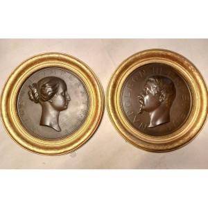 Peyre Jules Constant Pairs Of 19th Century Medallions 550 Euros