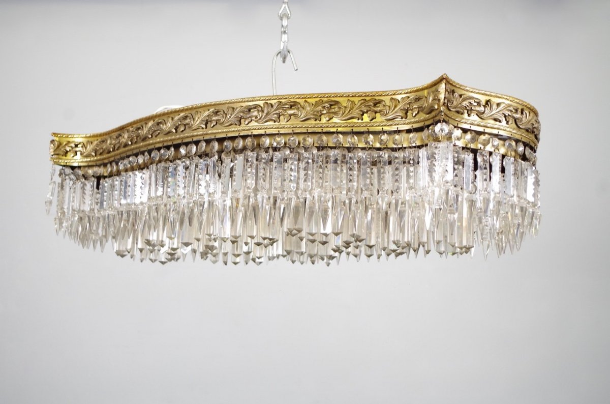 Plafonnier bronze et cristal style Baccarat-photo-3