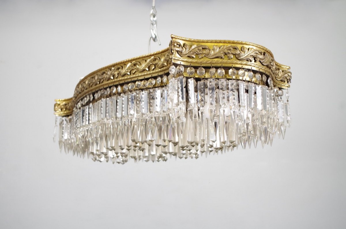 Plafonnier bronze et cristal style Baccarat-photo-1