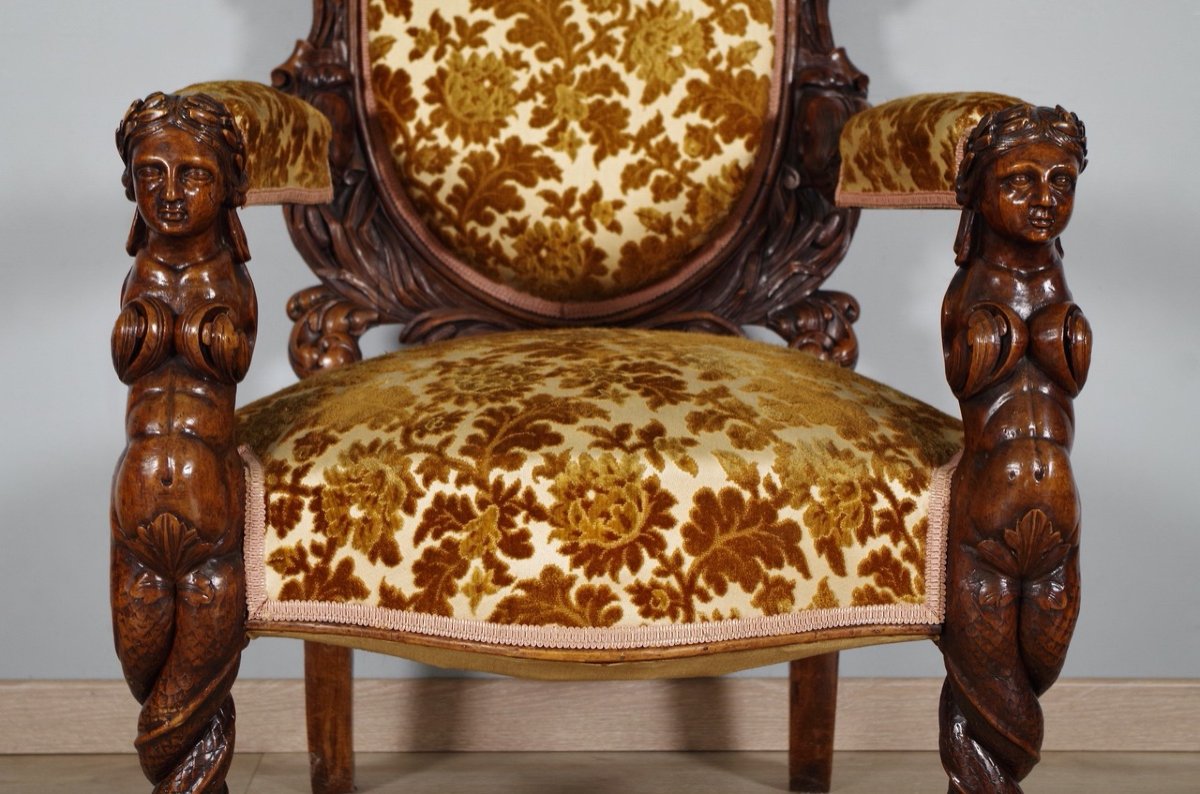 Pair Of Renaissance Style Ceremonial Armchairs-photo-5