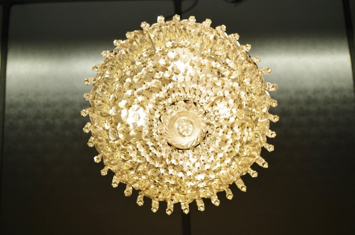 Plafonnier bronze et cristal style Baccarat-photo-6