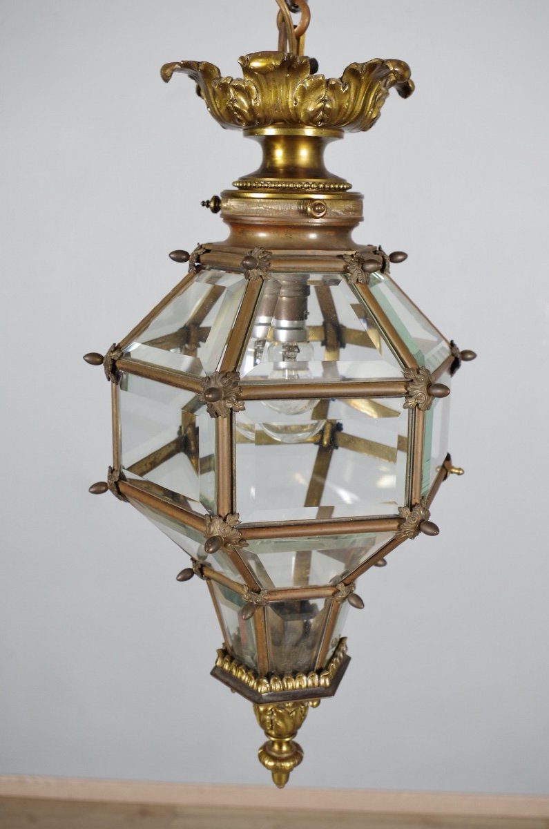 Regency Style Lantern In Bronze-photo-4