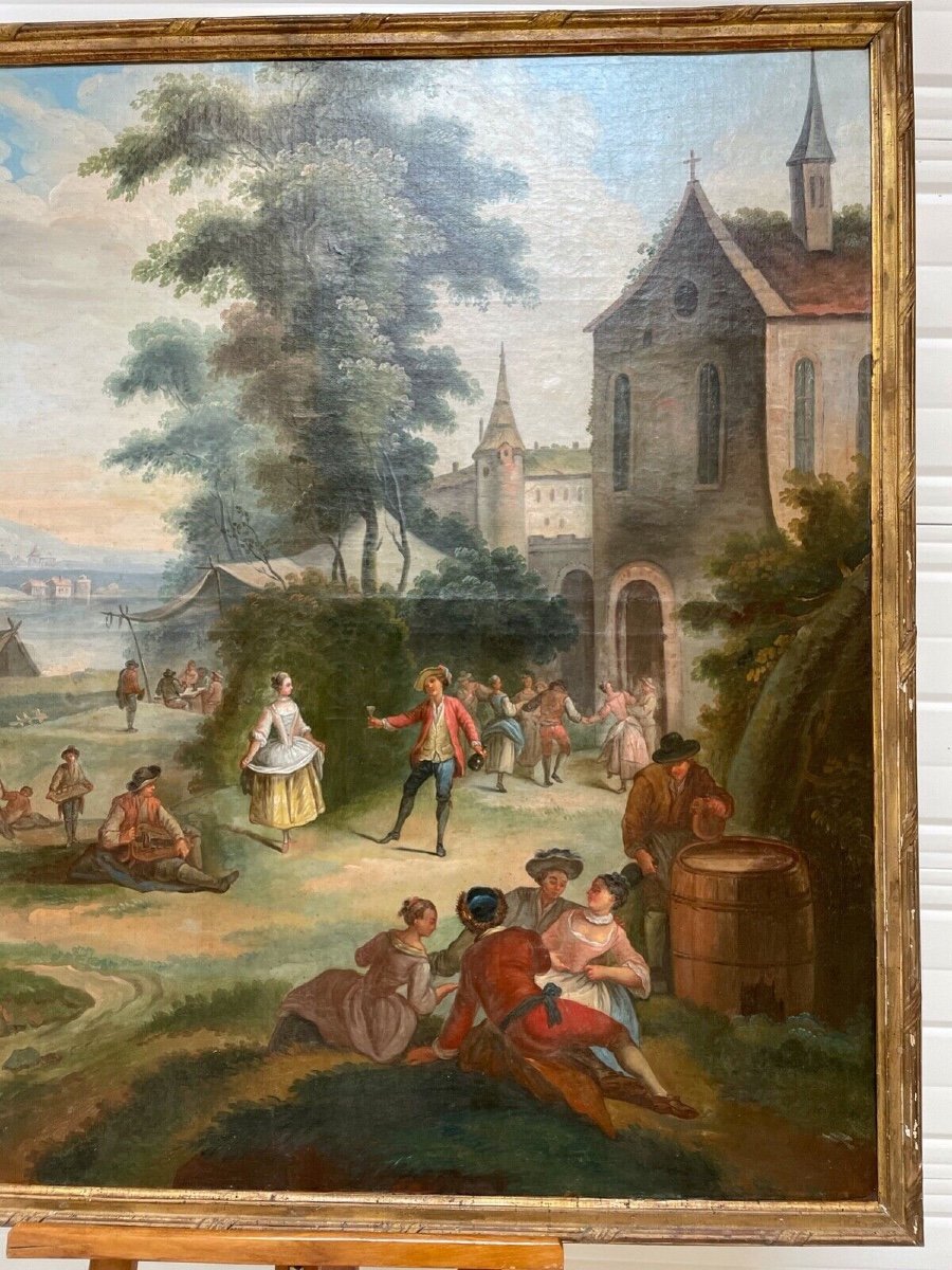 18th Century French School: Village Festival Scene-photo-3