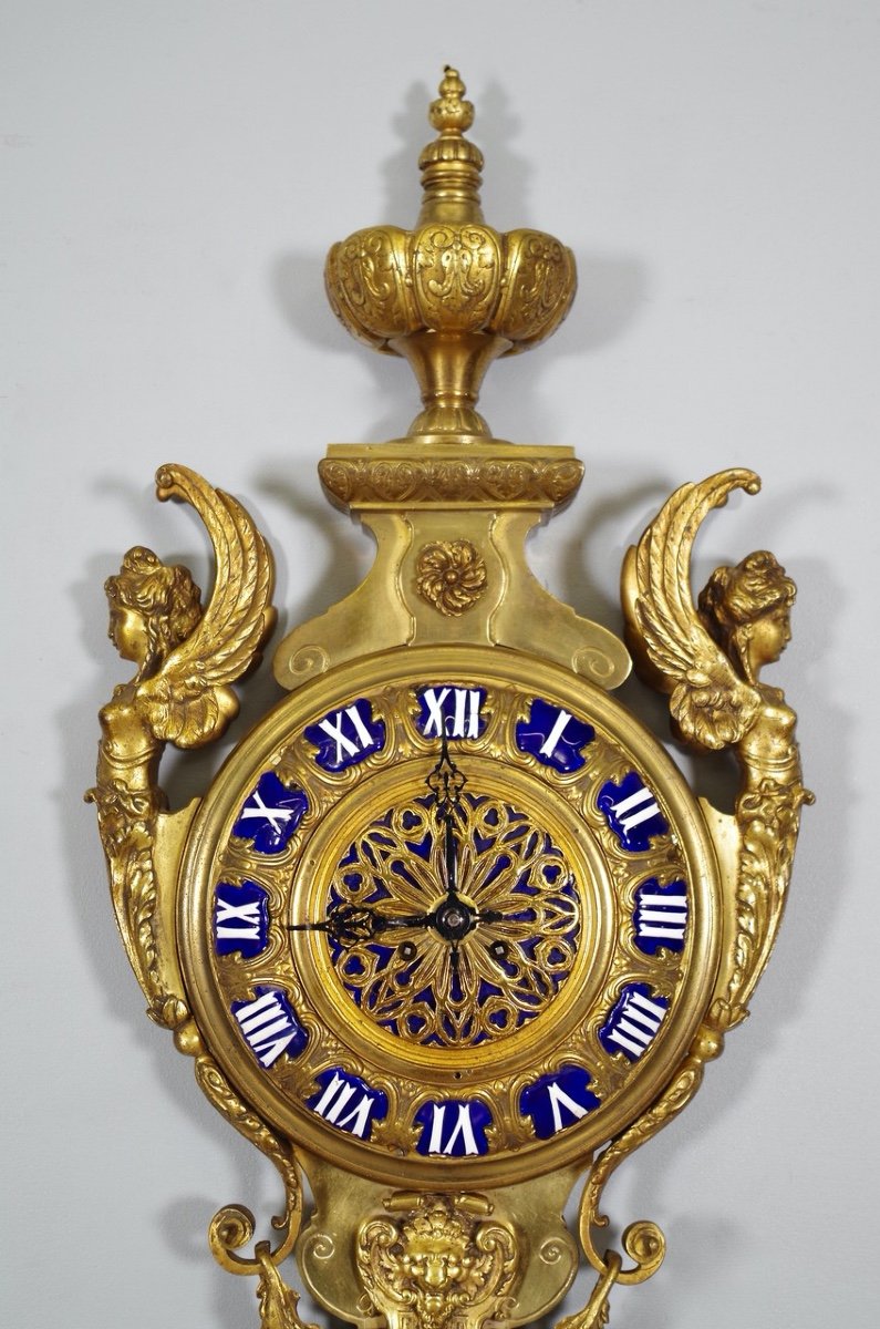 Napoleon III Gilt Bronze Wall Clock-photo-2