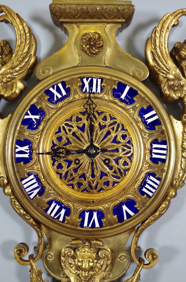 Napoleon III Gilt Bronze Wall Clock-photo-1