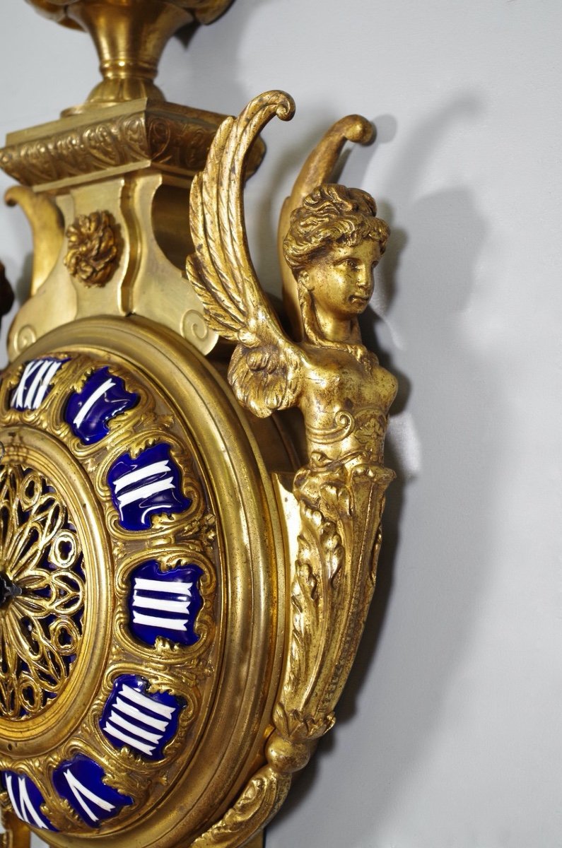 Napoleon III Gilt Bronze Wall Clock-photo-4