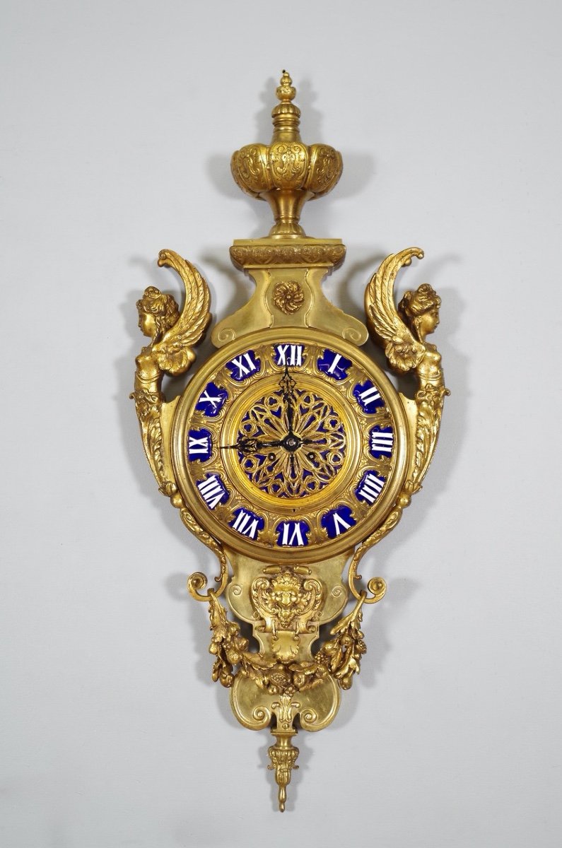 Napoleon III Gilt Bronze Wall Clock