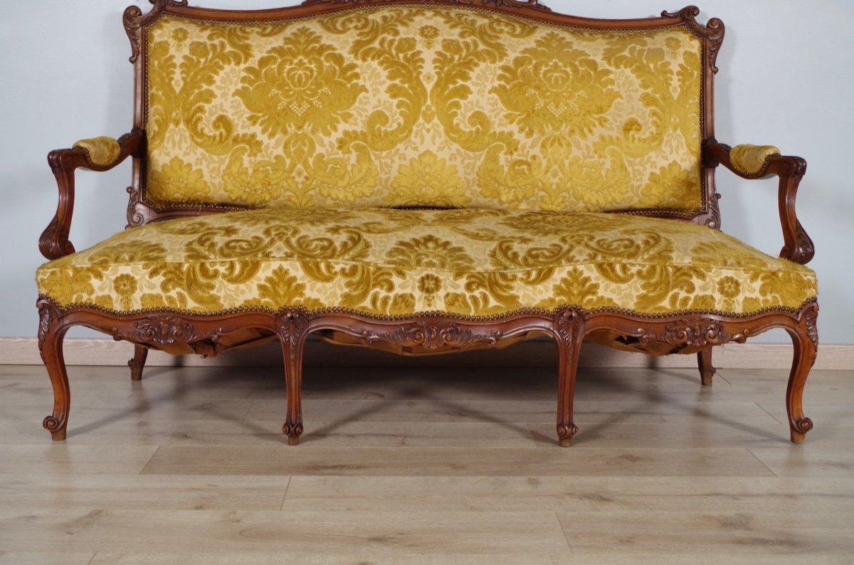 Walnut Louis XV Style Sofa 1900-photo-2