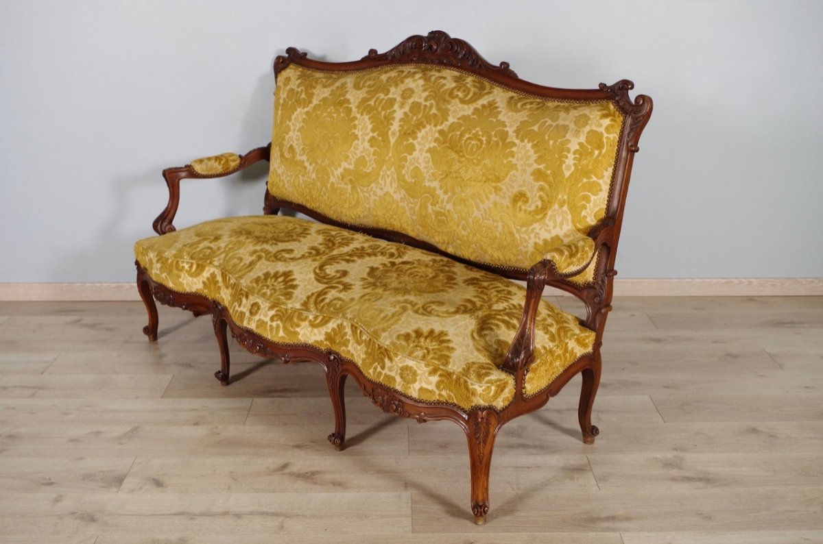 Walnut Louis XV Style Sofa 1900-photo-3