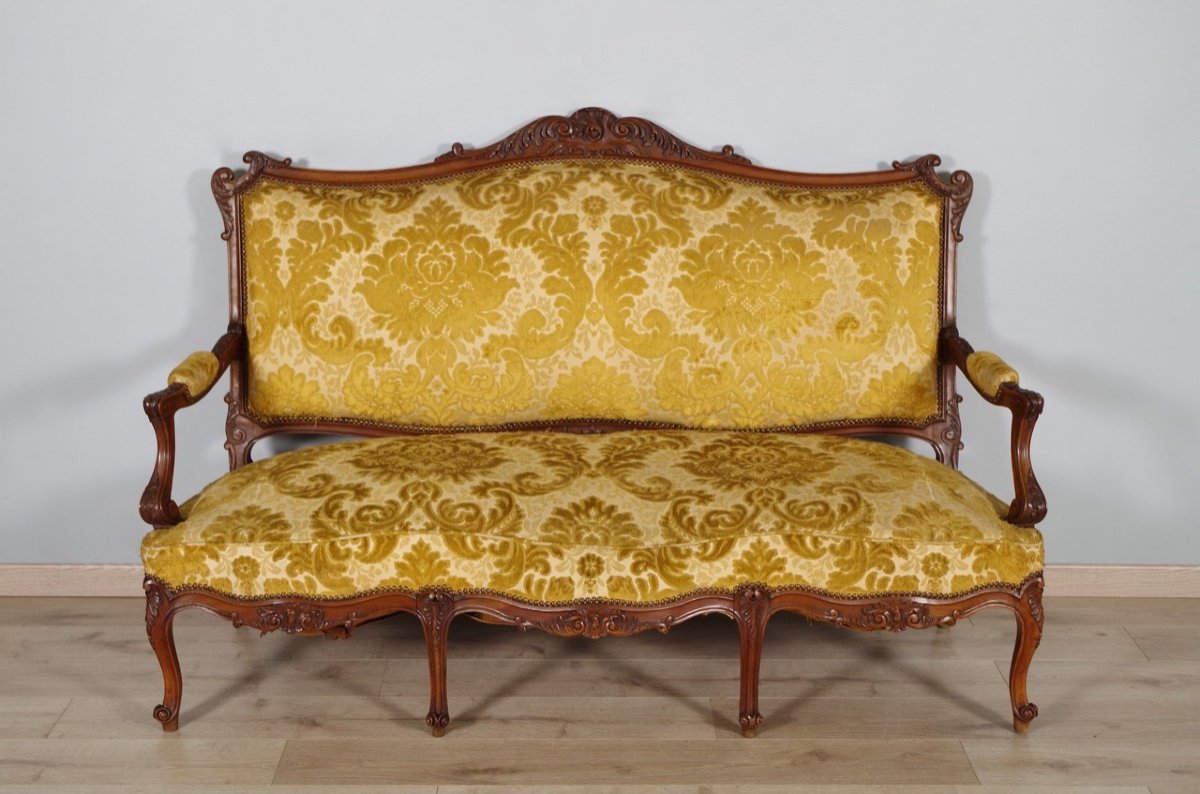 Walnut Louis XV Style Sofa 1900