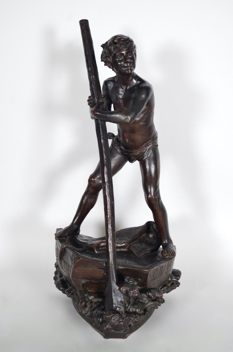 Bronze By Auguste Maillard: A Winner With A Scull