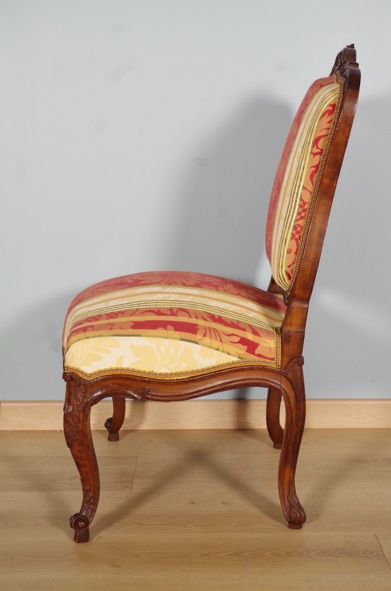 Four Regency Style Walnut Chairs-photo-6