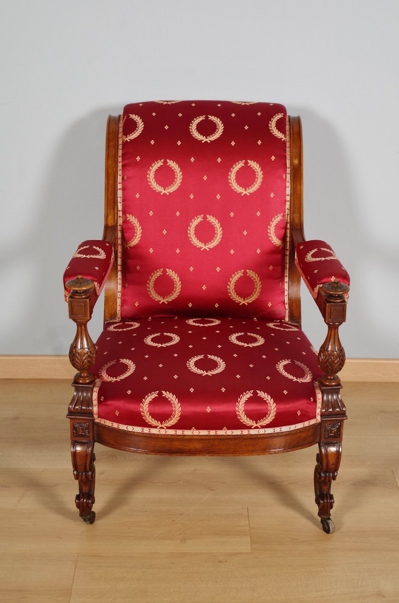 Fauteuil Napoléon III noyer-photo-2