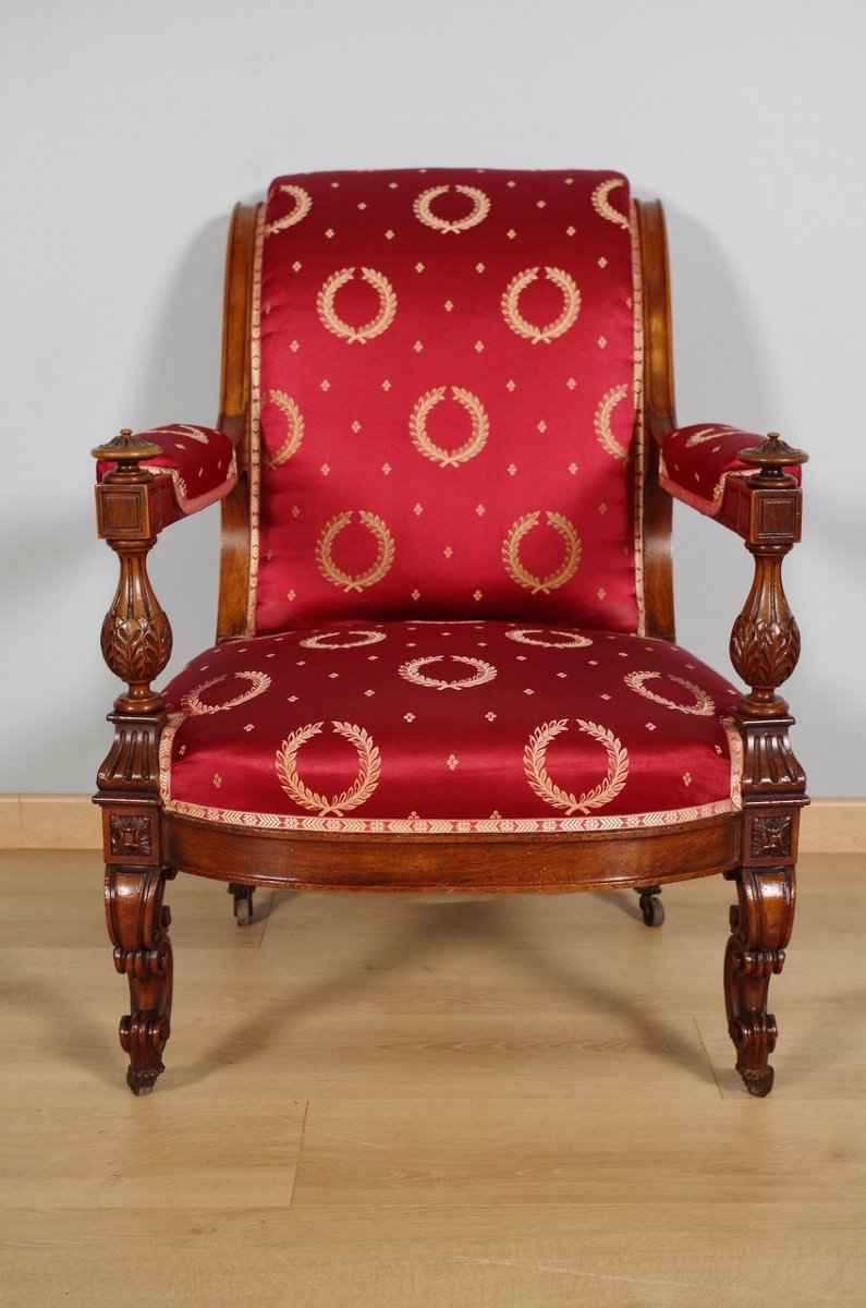 Fauteuil Napoléon III noyer-photo-4