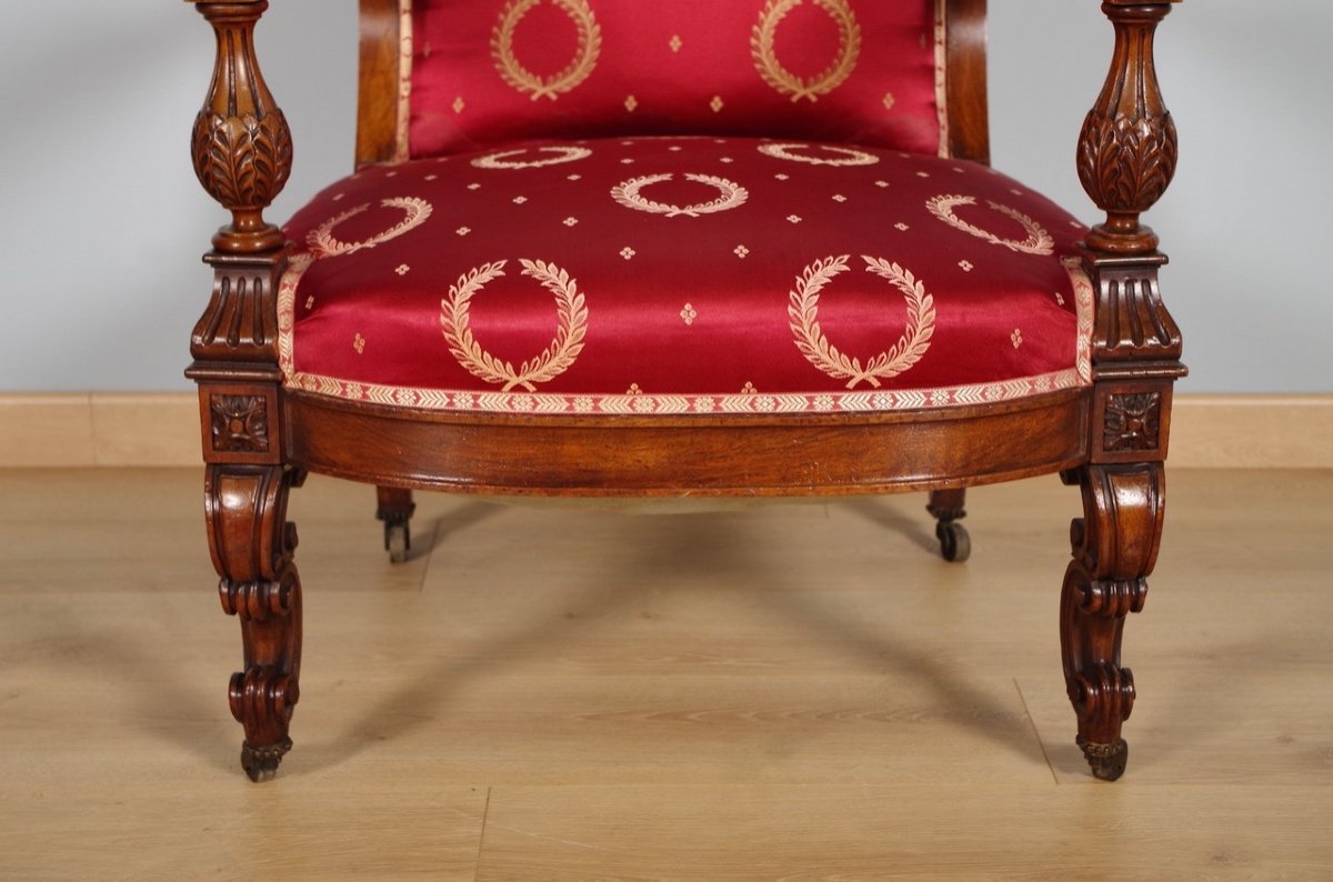 Fauteuil Napoléon III noyer-photo-2