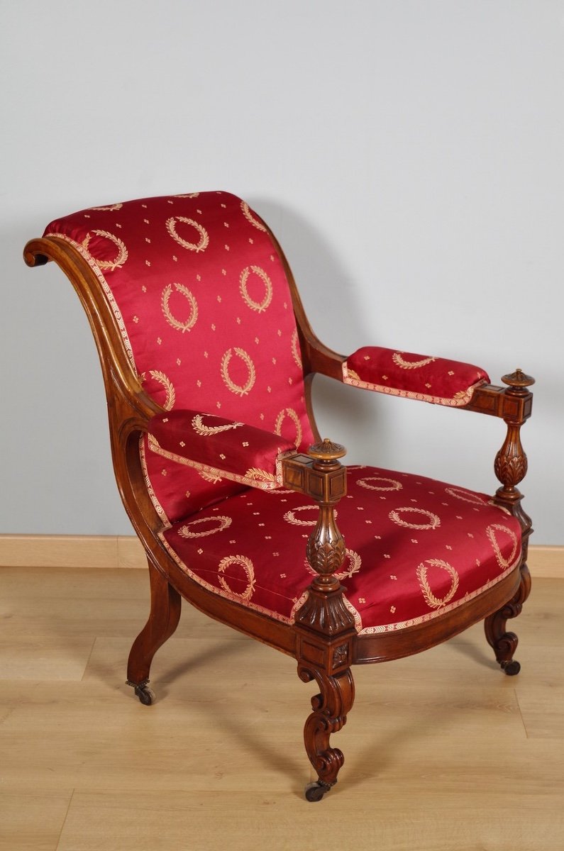 Fauteuil Napoléon III noyer-photo-3