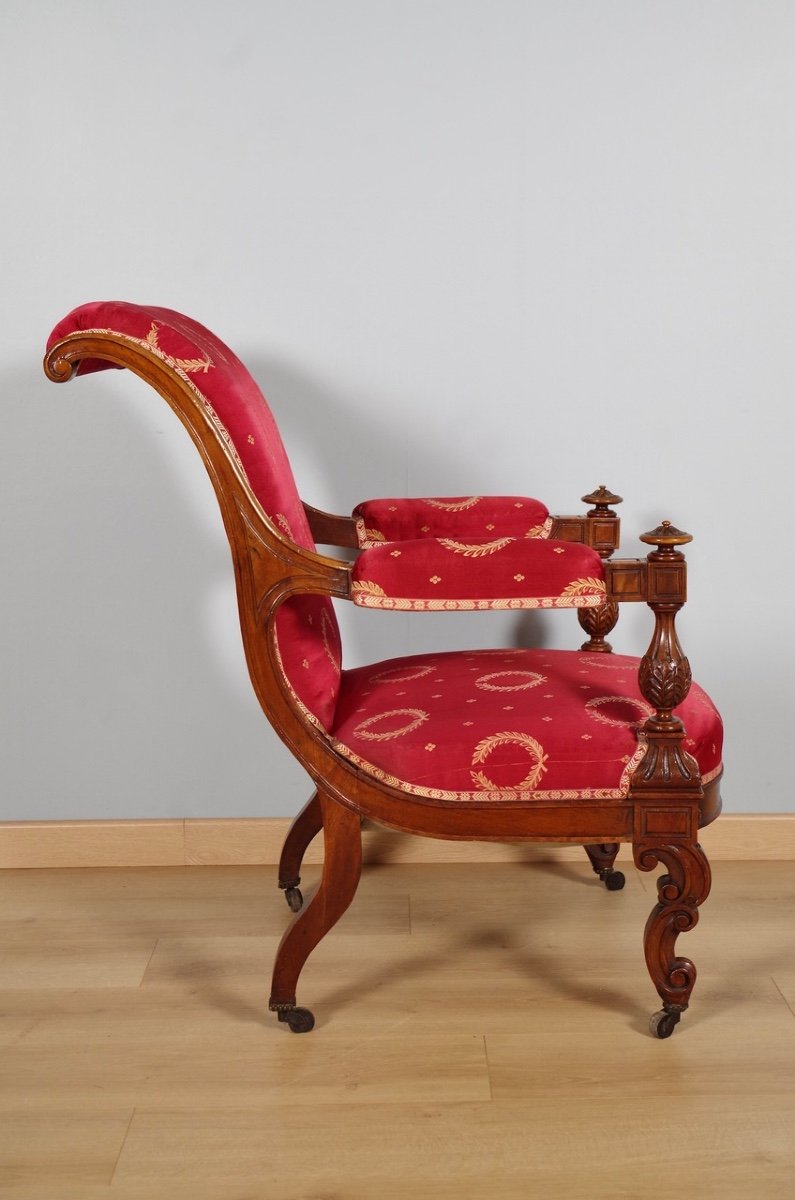 Fauteuil Napoléon III noyer-photo-5