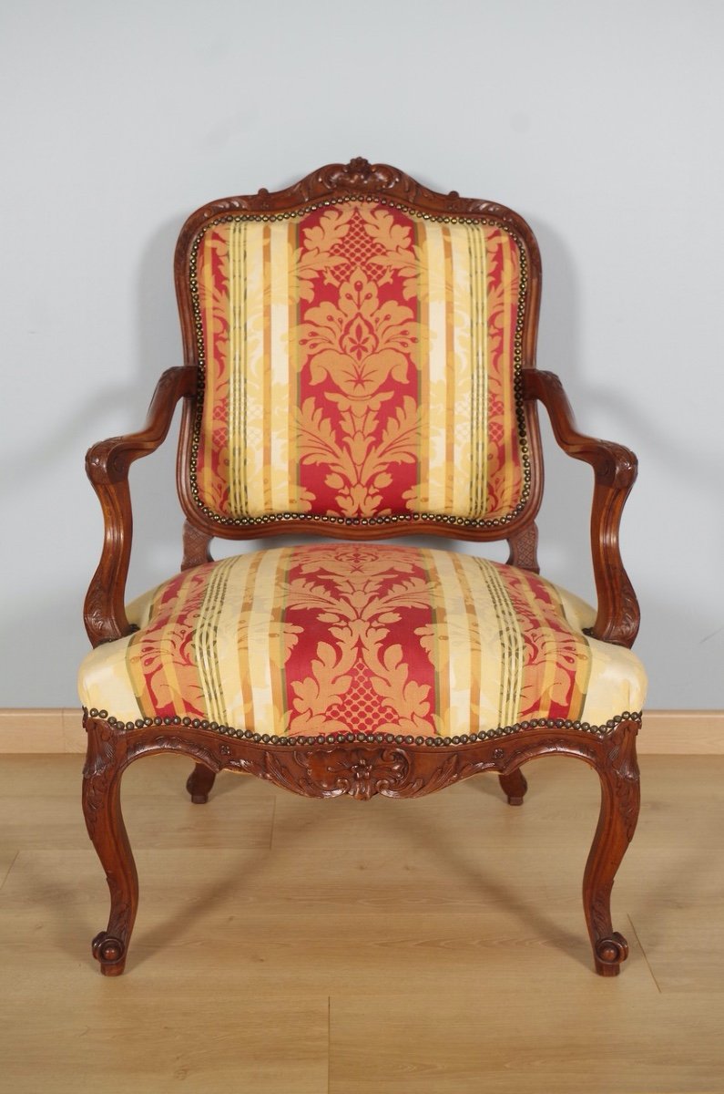 Pair Of Regency Style Walnut Armchairs-photo-2