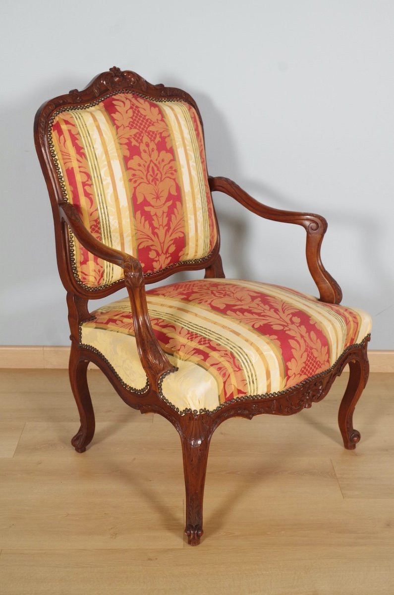 Pair Of Regency Style Walnut Armchairs-photo-3