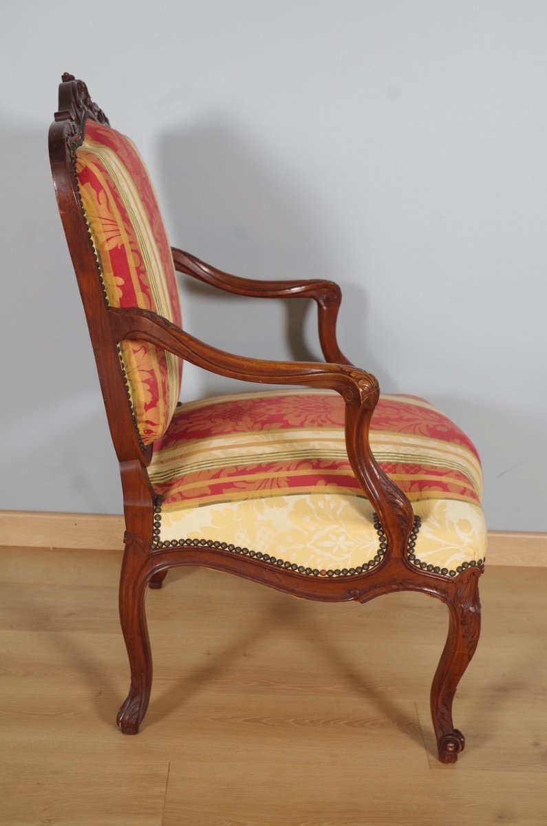 Pair Of Regency Style Walnut Armchairs-photo-4