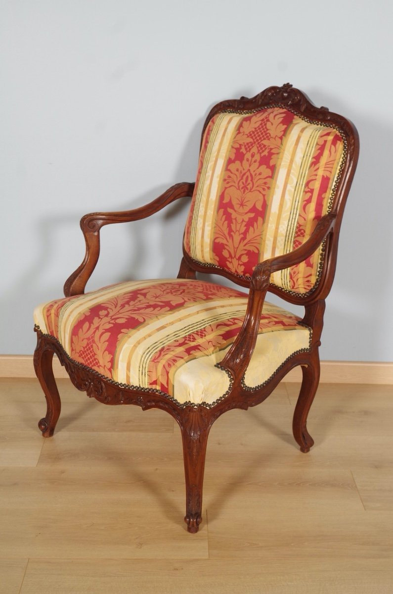 Pair Of Regency Style Walnut Armchairs-photo-5