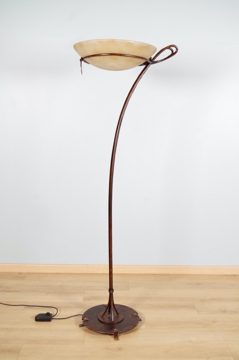 Patinated Metal Floor Lamp-photo-2