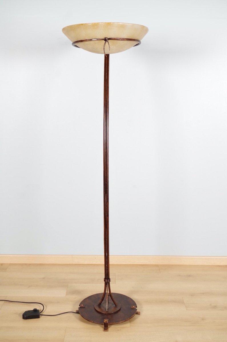 Patinated Metal Floor Lamp-photo-3