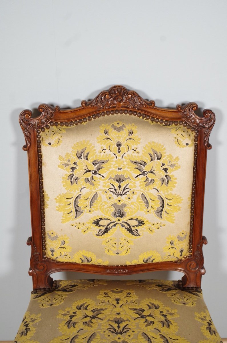 Quatre chaises style Louis XV noyer 1900-photo-2