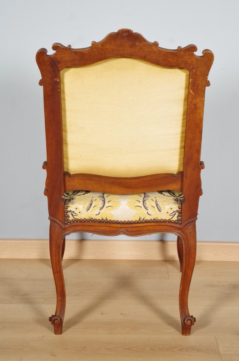 Quatre chaises style Louis XV noyer 1900-photo-6