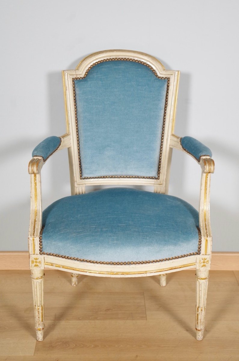 Four Louis XVI Period Armchairs-photo-4