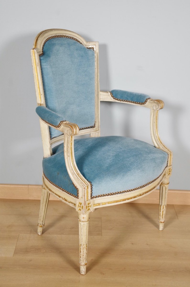 Quatre fauteuils époque Louis XVI-photo-6