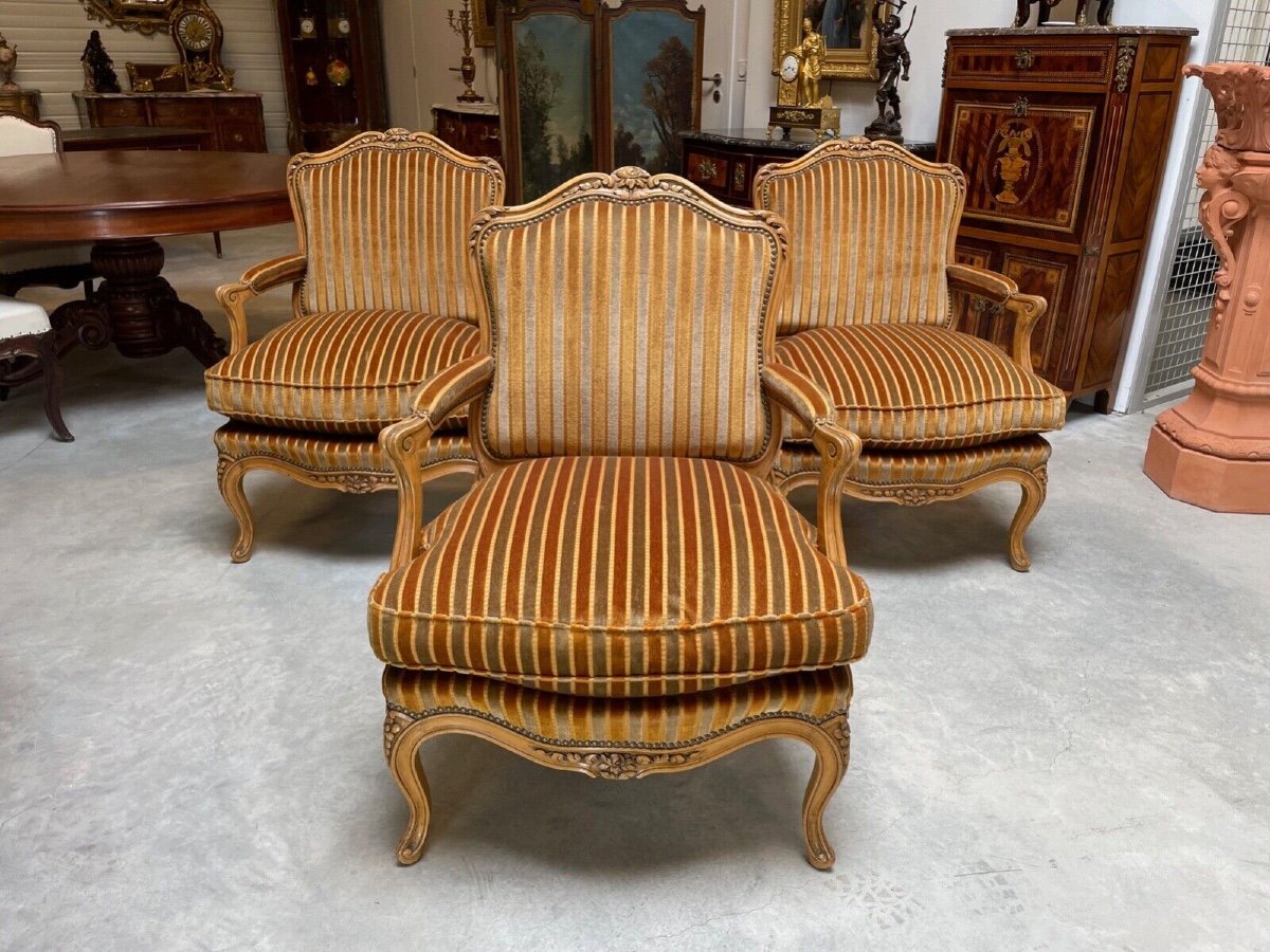 Three Louis XV Style Armchairs